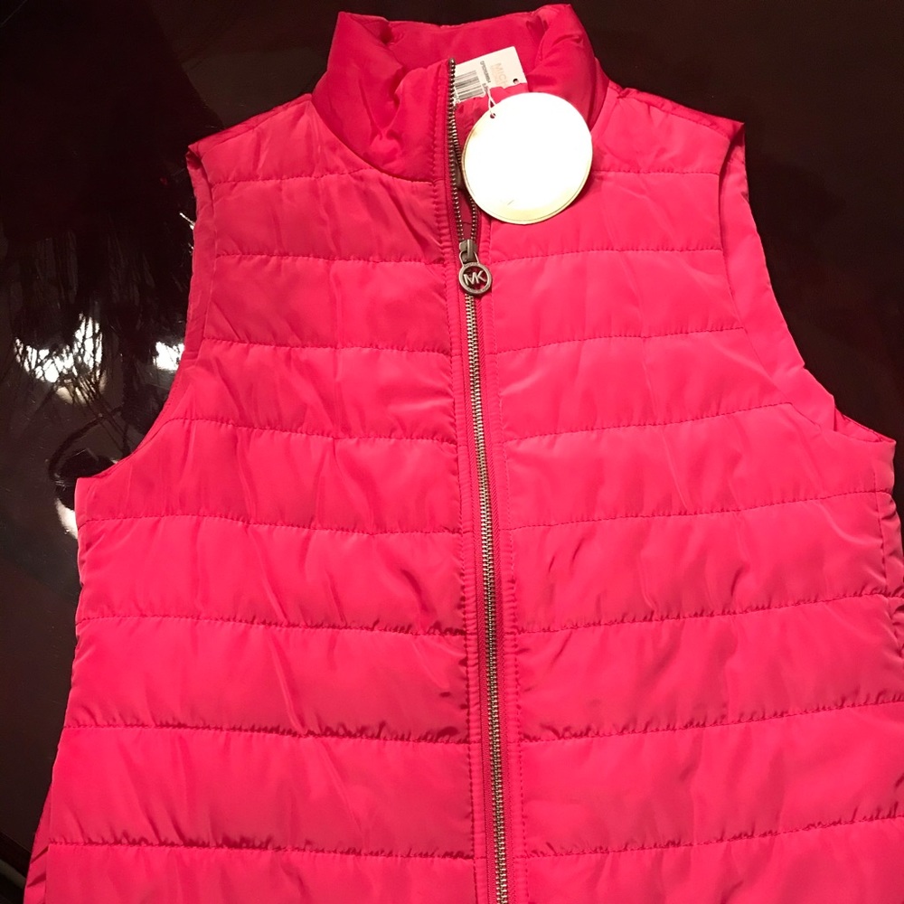 Michael Kors Puffer Vest Color Hot Pink Sz XS